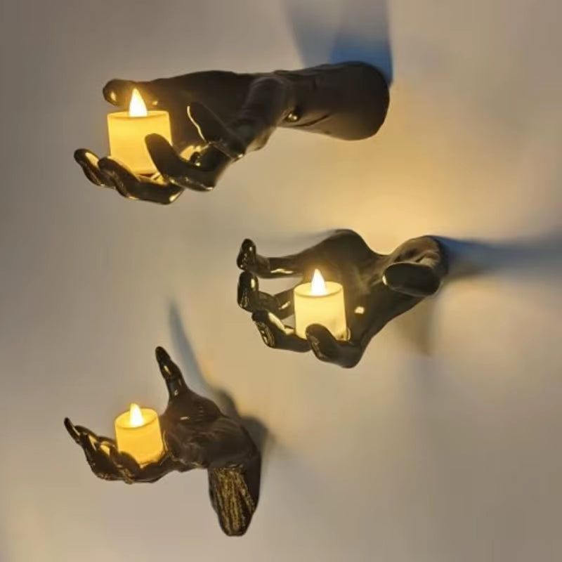 Wall Mounted Creepy Hands, Life-Size Horror Hands for Gothic Wall Decoration to Place Candles