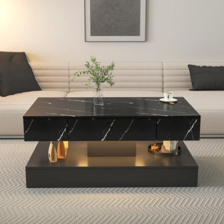 Modern LED Coffee Table 6.93" High – Elegant Living Room Center Table with RGB Lights