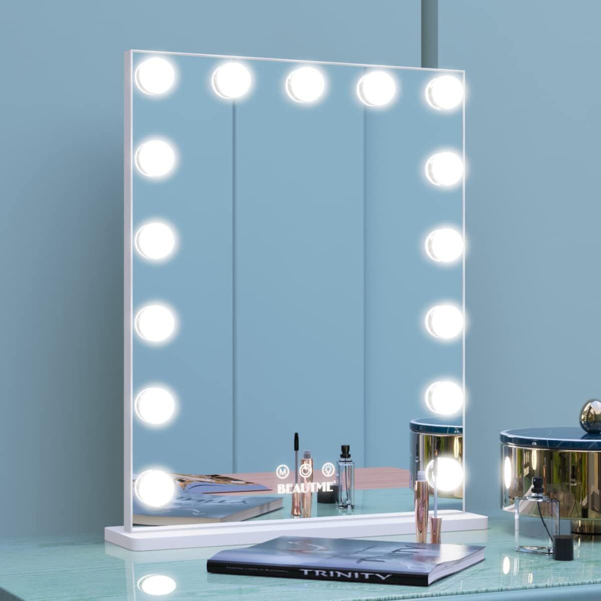 Illuminated Vanity Mirror with Touch Control - LED Makeup and Dressing Tabletop/Wall Mirror