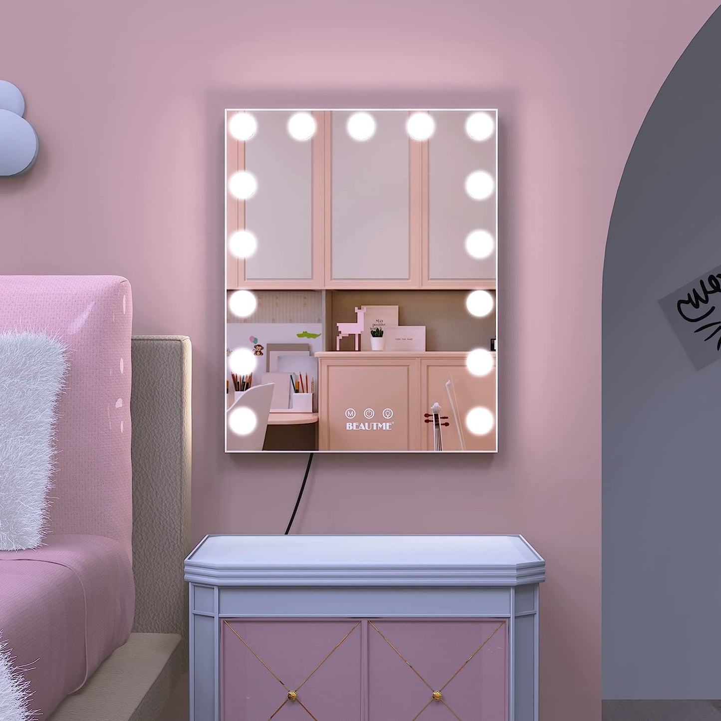 Illuminated Vanity Mirror with Touch Control - LED Makeup and Dressing Tabletop/Wall Mirror