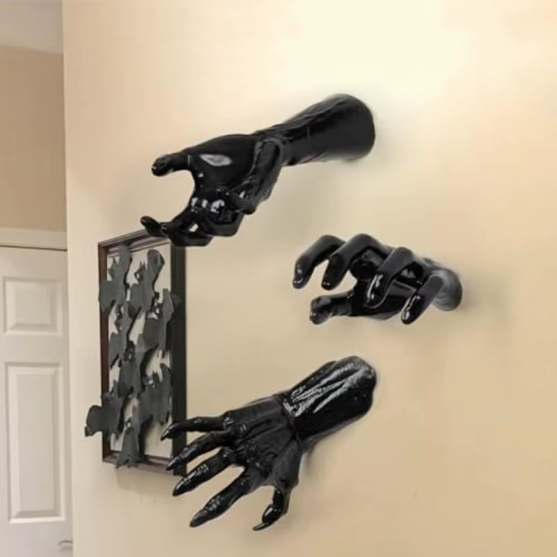 Wall Mounted Creepy Hands, Life-Size Horror Hands for Gothic Wall Decoration to Place Candles