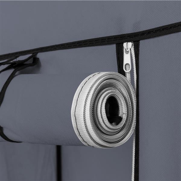 Portable Fabric Wardrobe – 4 Layers, 10 Grids Storage Closet in Gray