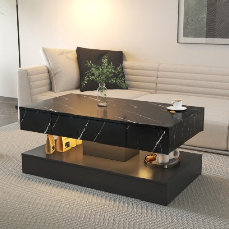Modern LED Coffee Table 6.93" High – Elegant Living Room Center Table with RGB Lights