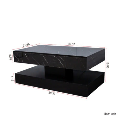 Modern LED Coffee Table 6.93" High – Elegant Living Room Center Table with RGB Lights