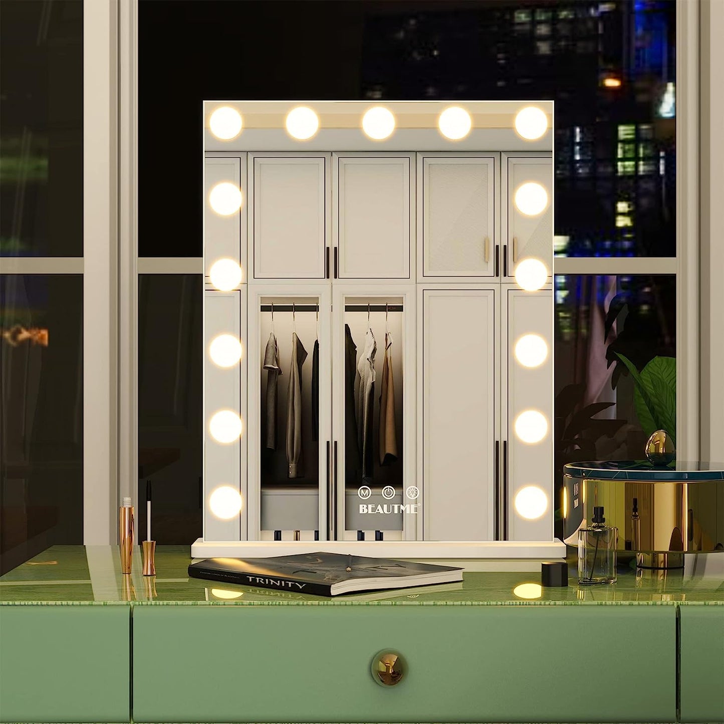 Illuminated Vanity Mirror with Touch Control - LED Makeup and Dressing Tabletop/Wall Mirror
