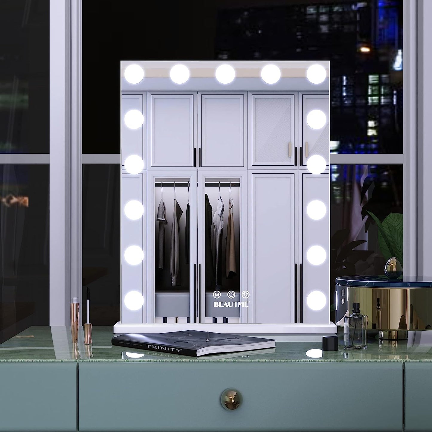 Illuminated Vanity Mirror with Touch Control - LED Makeup and Dressing Tabletop/Wall Mirror