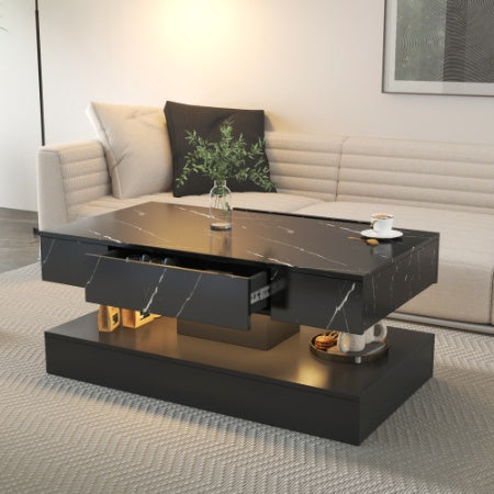 Modern LED Coffee Table 6.93" High – Elegant Living Room Center Table with RGB Lights