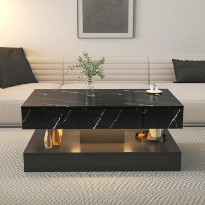 Modern LED Coffee Table 6.93" High – Elegant Living Room Center Table with RGB Lights