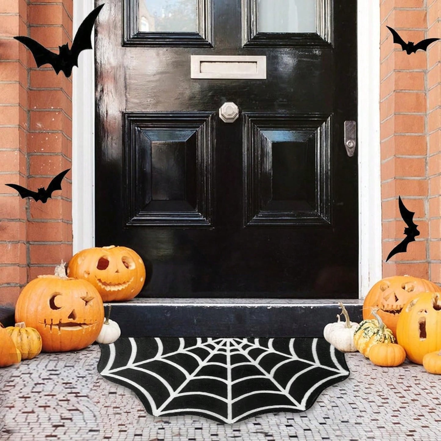 Halloween Spider Web Bath Mat – Non-Slip Indoor Rug for Spooky Home Decor