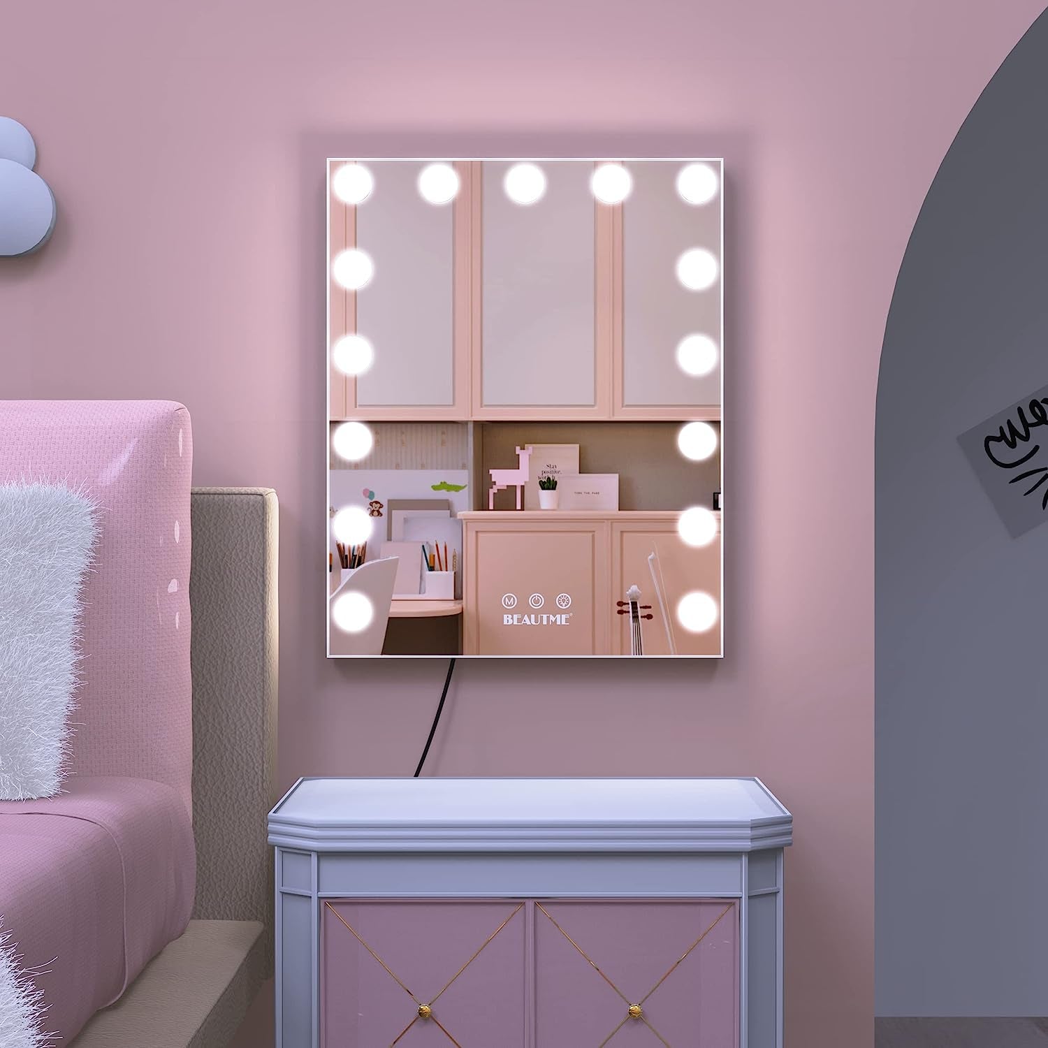 Illuminated Vanity Mirror with Touch Control - LED Makeup and Dressing Tabletop/Wall Mirror