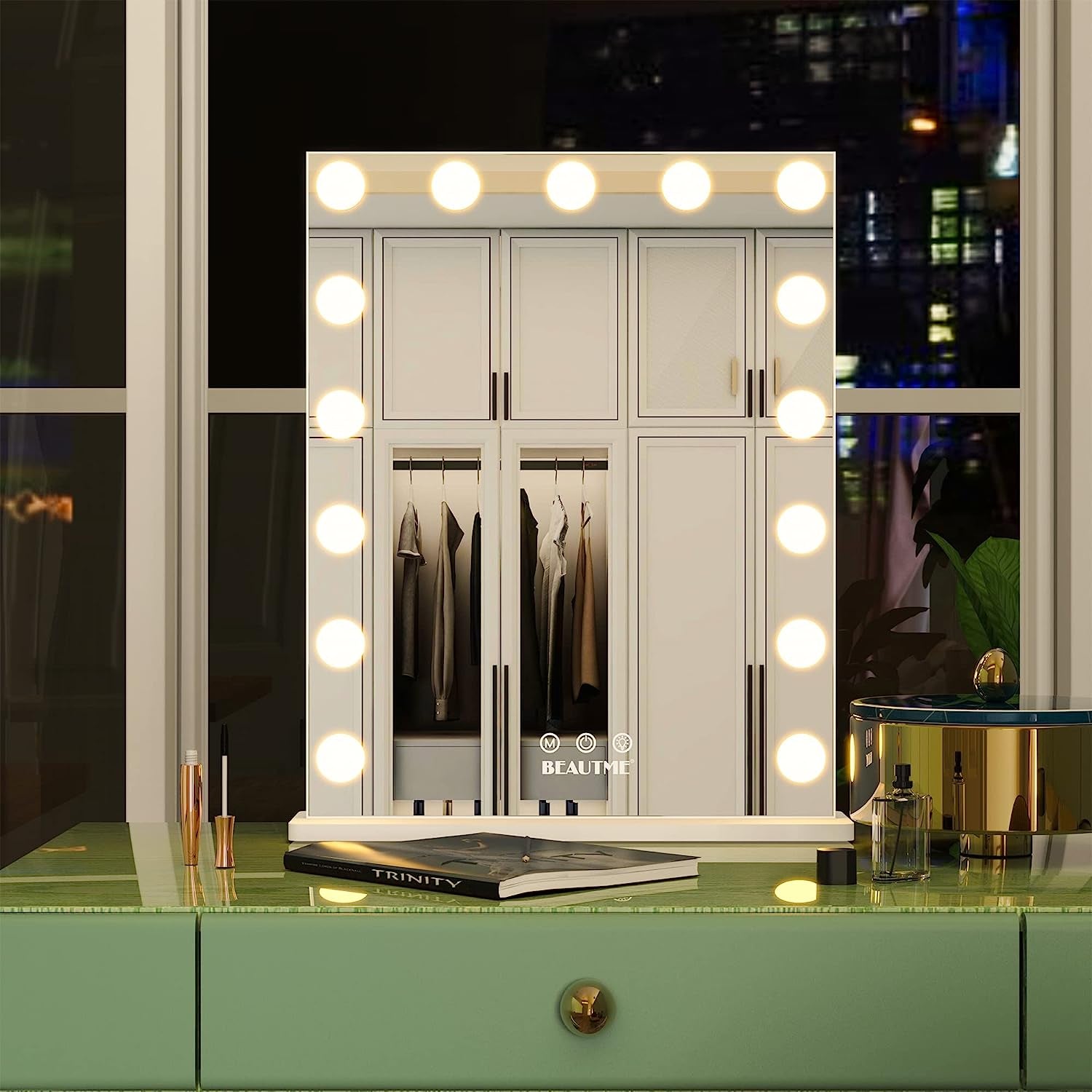 Illuminated Vanity Mirror with Touch Control - LED Makeup and Dressing Tabletop/Wall Mirror